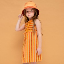 Dress for girls, height 98 cm, orange color