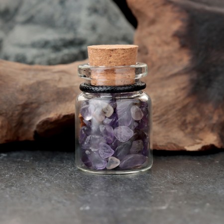Souvenir-butter with natural stones "Amethyst", 3x2cm