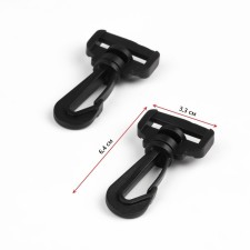 Plastic carbine 25 mm, load up to 35 kg, 33 × 64 mm, 2 pcs, black color