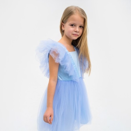 Elegant children's dress KAFTAN, size 30 (98-104 cm), blue-4