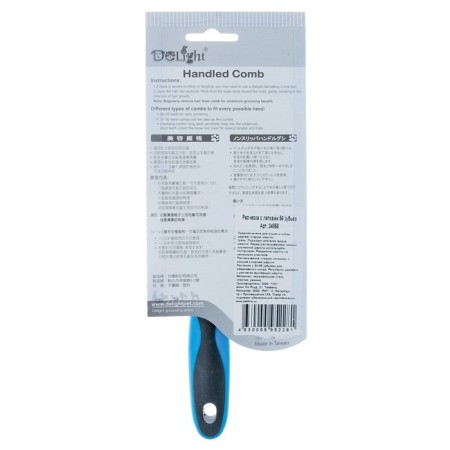 Delight comb, with rings, 56 teeth 20 mm, black and blue-4