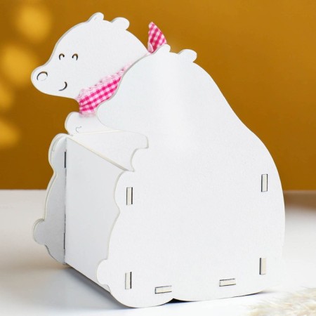 Wooden Kashpo "Momno heat" 12x9.5x15 cm white-1