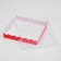 Box for cookies with PVC lid, red, 18 x 18 x 3 cm