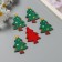 Decor for the creativity of the felt shine "Christmas tree with balls" 5.5x3.5 cm