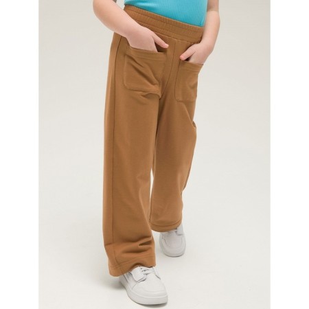 Pants for girls, height 104 cm, brown color-6