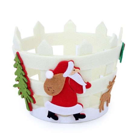 New Year's basket for decor "Santa Claus with gifts" 16 × 11.5 × 12 cm-2