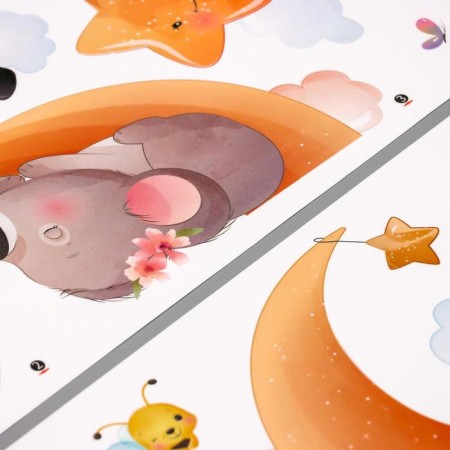 Stick plastic interior color "Babies of animals" 30x90 cm set 2 sheets-2