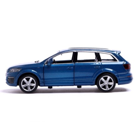 Metal machine Audi Q7 V12, 1:32, doors, inertia, blue color open-1