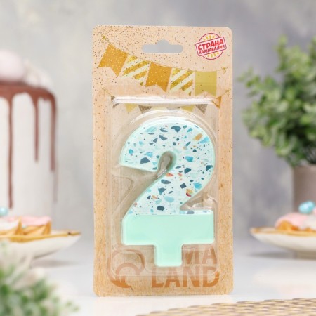 Candle for the Mosaika cake, number "2", blue-1