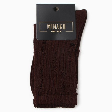 Women's socks minku, dark brown color, rr 36-41-2