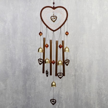 Wind Music Metal "Heart with hearts" 4 tubes 5 bells d = 17 cm length 65 cm