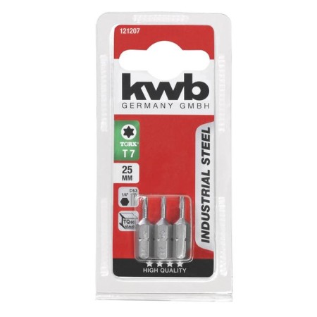 Bit KWB Industry, Torx7, steel TQ60, 25 mm, 3 pcs-1