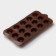 Form for sweets and chocolate of the “curl”, silicone, 21.5 × 11.5 cm, 15 cells (d = 2.8 cm), brown color