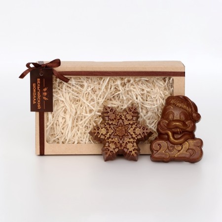 Chocolate figures "Snowflake and snake 2025", 160 g