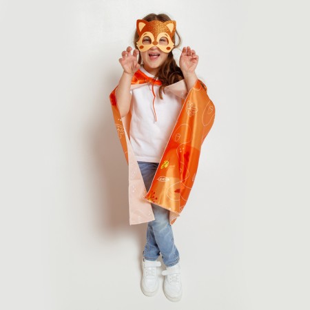 Carnival set "Red Lisichka": cloak, mask-5