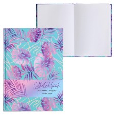 A5 sketchbook, 100 Monstera Leaves sheets, hard cover, matte lamination, white block 100 g/m2