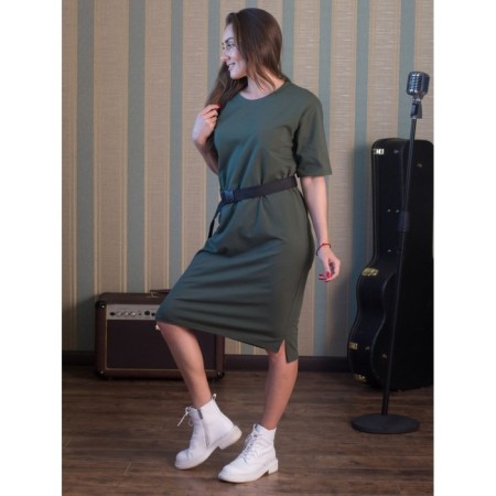 Women's dress, size 54, khaki color-1