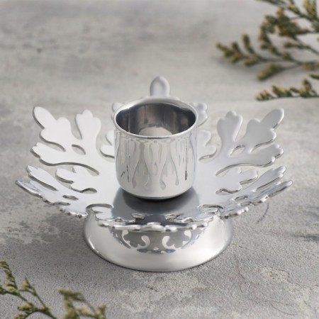 Smost Smost Metal for one candle, 9.2x9.2x4.1 cm, chrome-1