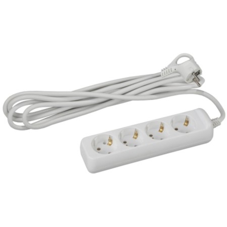 Extension cord electric era U-4E-5M-3X1 with grounding 4 rosettes 5 m, PVS 3x1mm2 16a 16a