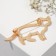 Brooch "cat", color matte gold