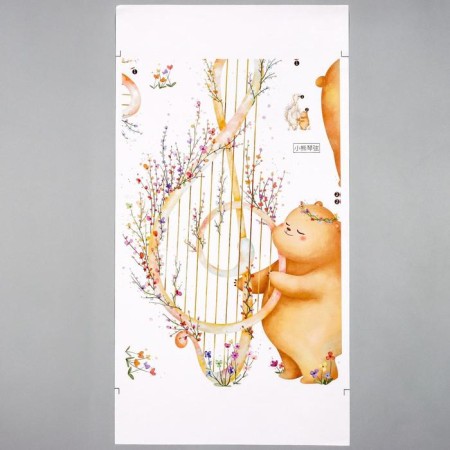 Sticker Plastic Interior Color "Bear and Flower Arph" 30x45 cm-1