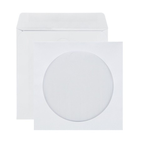Postal envelope for CD/DVD 125 x 125 mm, without telling, window d = 100, glue, 80 g/m2