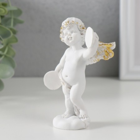 Polystone souvenir "Snowthrough angel with music plates" 10.2x7x5 cm-3