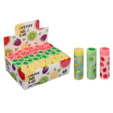 Synthetics Eraser, Devente Fruits, 50 x 12 mm, cylinder, mix x 4 colors, cardboard box