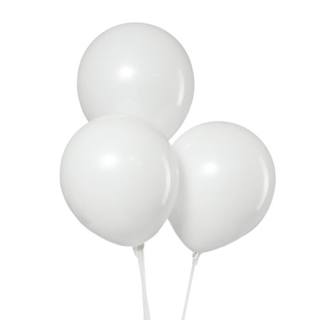 Latex ball 10 ", pastel, set 5 pcs., White color