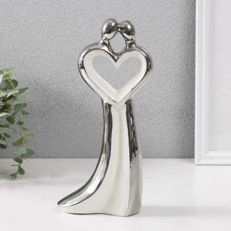 Souvenir ceramics "One love for two" silver-white 24x11.5x5.5 cm