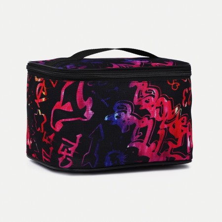 Cosmetic bag with lightning, black color