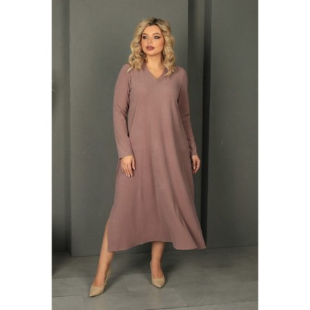 Female dress, size 52, beige color-2