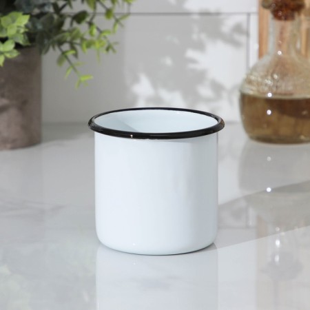 Enameled mug, 400 ml, white color-1