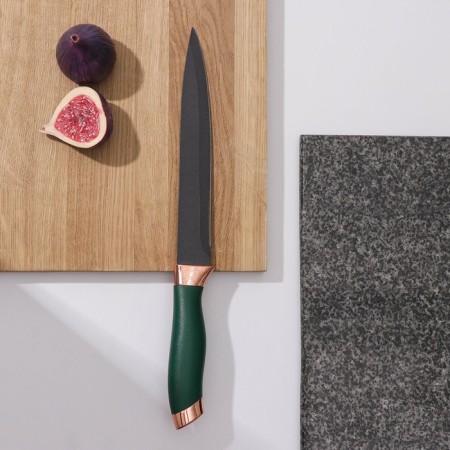Knife cutting shade "Esiralda", cutting, blade 20 cm, green color-1