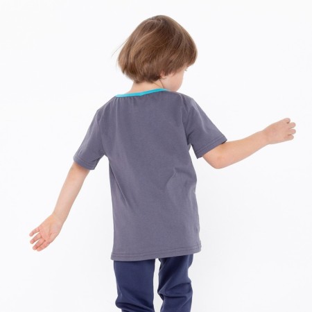 T -shirt for a boy, gray color, height 128 cm-4