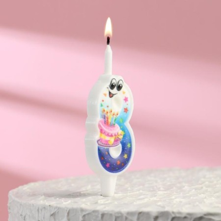 Candle for the cake "with the eyes", 10.2 cm, color number 8