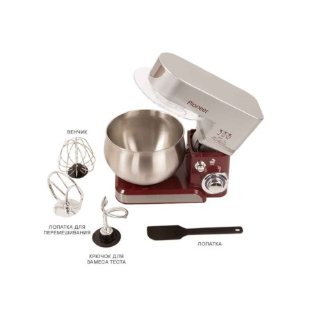 Mixer Pioneer MX322 Planetary, 1000 W, 6 speeds, 5 l, burgundy-silver-2