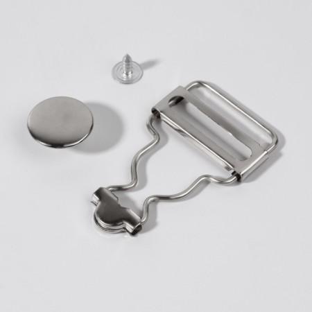 Fasteners for overalls, with buttons, 25 mm, 10 pcs, silver color-1