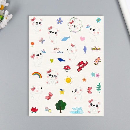 Tattoo on the body color "White Bears/Panda" MIX 24x14.5 cm-1