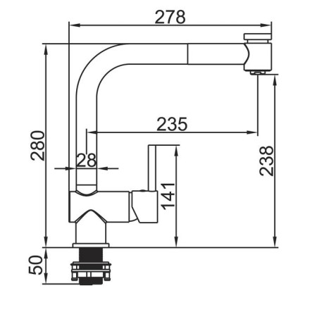 Accoona A5179-3 kitchen mixer, one-sided, with output for drinking water, chrome-5