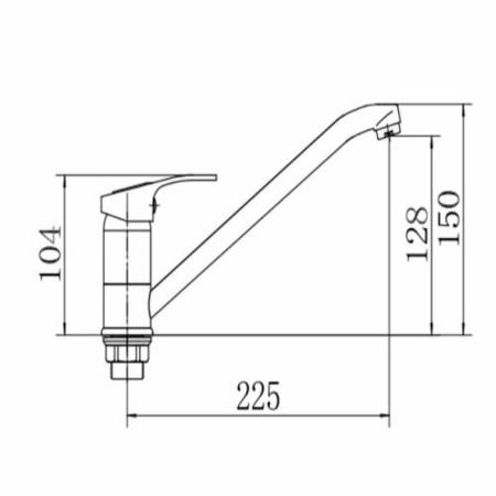 Fashun A4937 kitchen mixer, single -leaf, pour 225 mm, brass, chrome-1