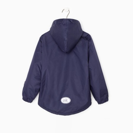 Jacket (windbreaker) on a fleece for a boy, blue color, height 128-134 cm-8