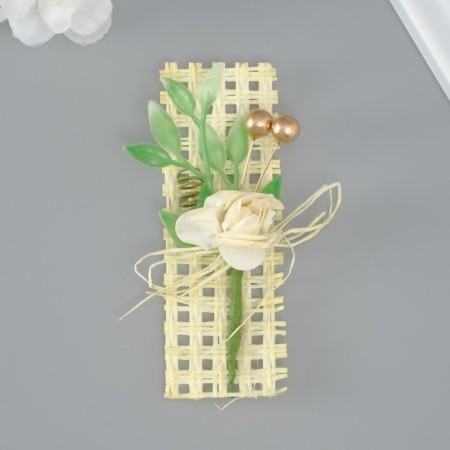 Decorative bouquet "Rose" 5x9 cm, milk