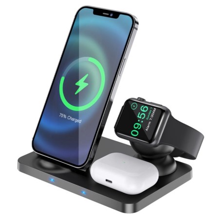 Wireless charger Hoco CW33 3-B-1, 15 W, Type-C, 2 A, black-2