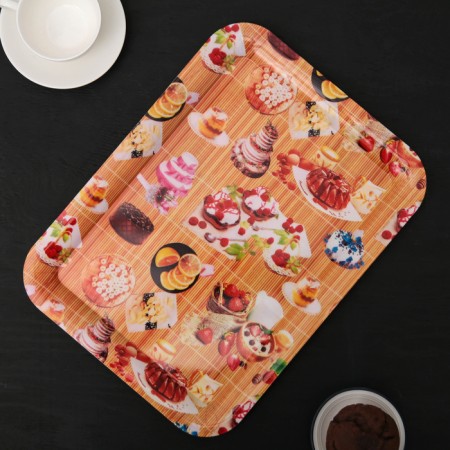 Plastic rectangular “coquetry” plastic tray, 37.5 × 28 cm, mix drawing-7