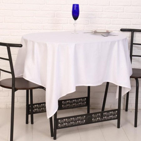 Domovita tablecloth white jacquard, MIX drawing (80% polyester, 20% cotton) microfiber 100x150