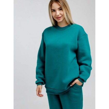 Women's sweated sweam, size 46, turquoise color