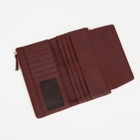 Women's wallet on magnets, burgundy color-2