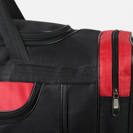 Road bag, 3 parts on lightning, external pocket, long belt, black/red color-2
