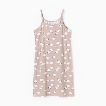 Night shirt female "lamb", beige color, size 46-3